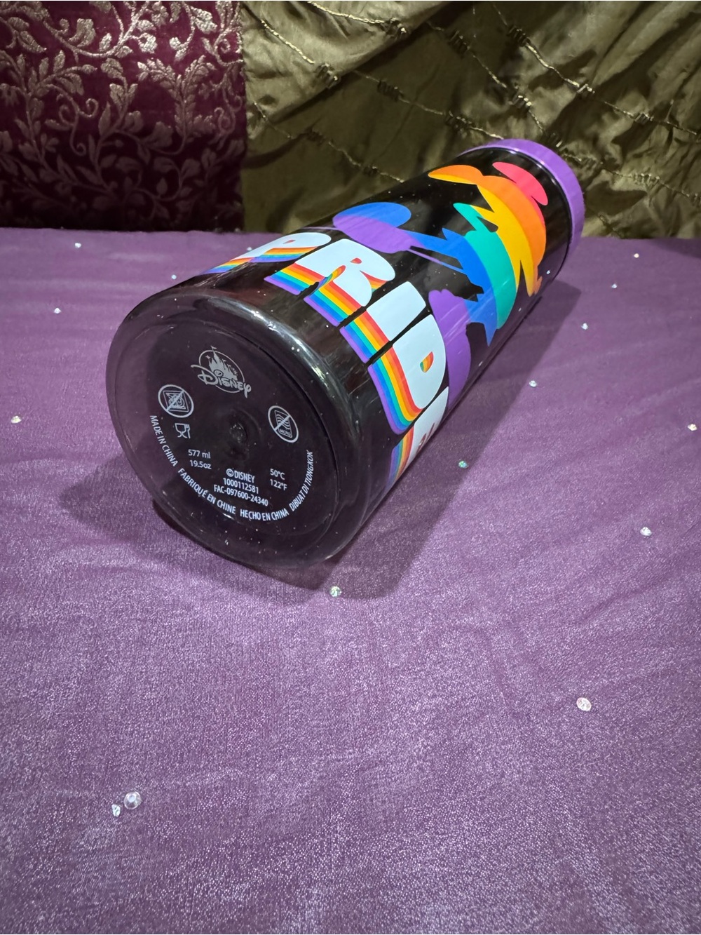 Disney Rainbow Pride Water Bottle with Purple Lid - Picture 6 of 6